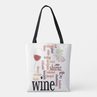 Wine Word Cloud Design Tote Bag