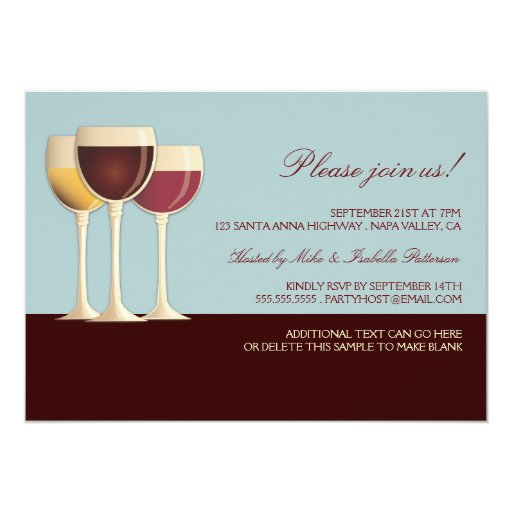 Wineglass Selection Wine Tasting Party Invitation