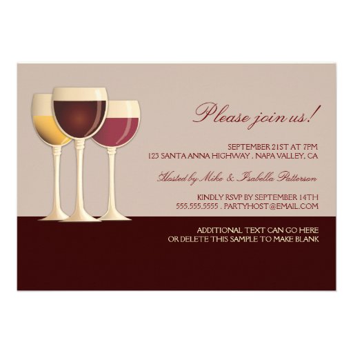 Wineglass Selection Wine Tasting Party Invitation