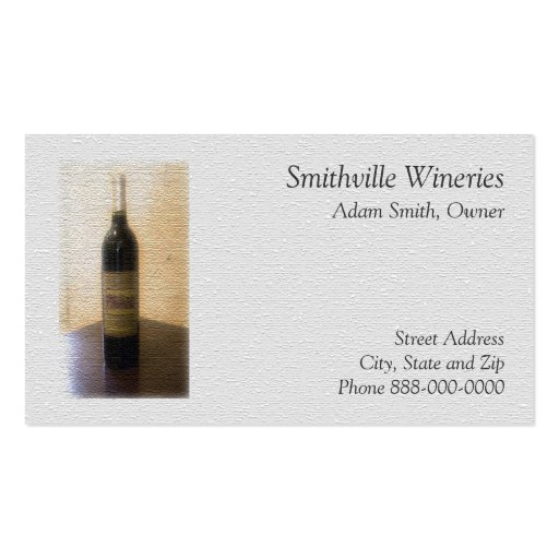 Winery Business Card (front side)