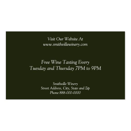 Winery Business Card (back side)