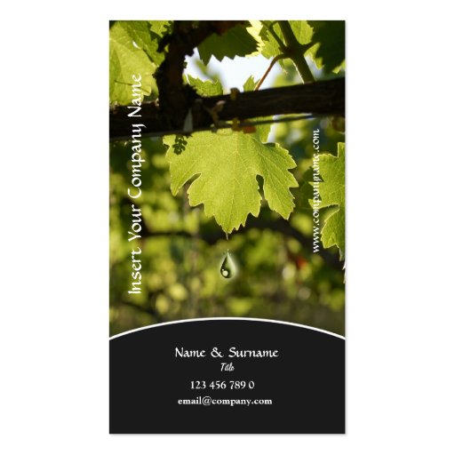 Winery vineyard grape business profile business card (front side)