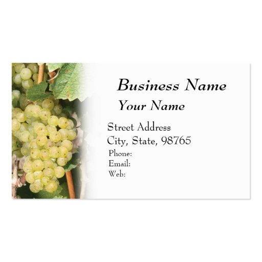 Winery, Wine, Vineyard Business Card (front side)
