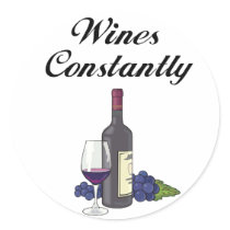 Wines Constantly Round Sticker