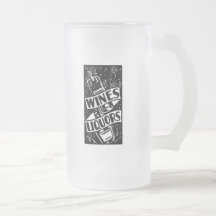 Wines & Liquors Ad Black Coffee Mug