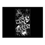 Wines & Liquors Ad Black Post Card