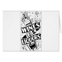 Wines & Liquors Retro Style Advert Greeting Cards