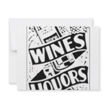 Wines & Liquors Retro Style Advert invitations by atomic50s Wines & Liquors Retro Style Advert invitations