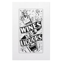 Wines & Liquors Retro Style Advert stationery