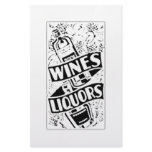 Wines &amp; Liquors Retro Style Advert Stationery Paper