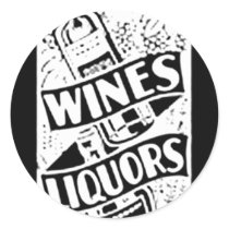 Wines & Liquors Retro Style Advert Stickers
