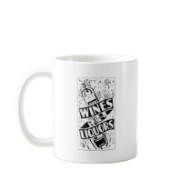 Wines & Liquors White mugs