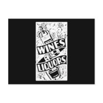 Wines & Liquors White postcards