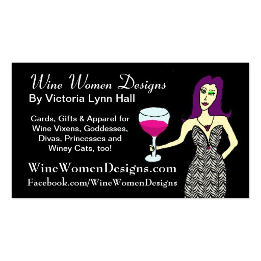 WineWomenDesigns.com featuring Wine Vixen Business Card Template (front side)