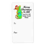 Winey Cat Christmas "...And To All Some Good Wine" Shipping Labels