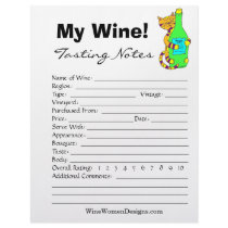 Winey Cat "My Wine!" Wine Tasting Notes letterhead