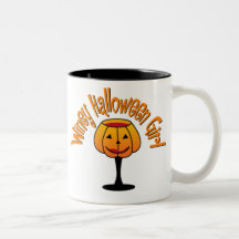 Winey Halloween Girl Mugs