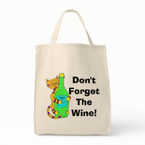 Wineycat "Don't Forget The Wine!" Shopping Bag by Victoreeah Wineycat "Don't Forget The Wine!" Shopping Bag