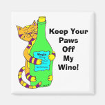 WineyCat "Keep Your Paws Off My Wine" Fridge Magnets