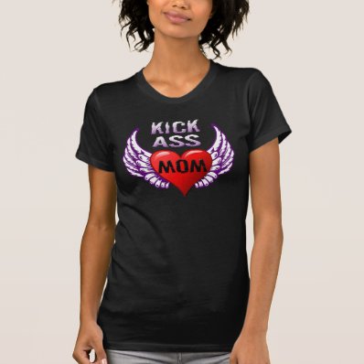 Wing and heart Mom Tee Shirt