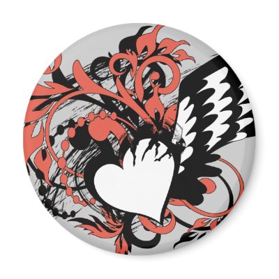 wing&heart fridge magnets by VioDeSign