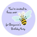 Wing-Nutz™_Bumble Bee (Buzz)_Birthday Party Round Sticker