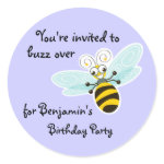 Wing-Nutz™_Bumble Bee (Buzz)_Birthday Party Round Sticker