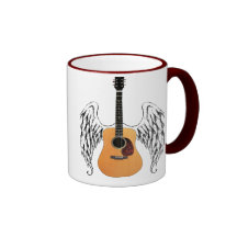 Winged Acoustic Guitar Coffee Mug