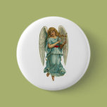 Winged Angel and Harp Button