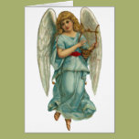 Winged Angel and Harp Greeting Cards