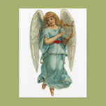 Winged Angel and Harp Post Card