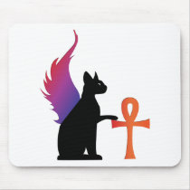 Winged Bast & Ankh Mouse Pads