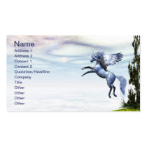 pegasus, wings, flight, fable, horse, magic, fantasy, fairytale, creature, myth, mythology, stallion, equine, equus, steed, animal, mount, wild, beast, beautiful, beauty, charger, Business Card with custom graphic design