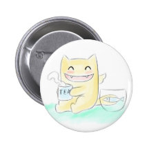Winged Cat Pinback Button