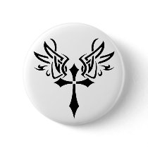 winged cross buttons