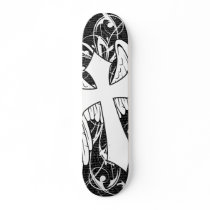 Winged Cross Skateboard Deck by saundejm Winged Cross Skateboard Deck