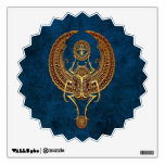 Winged Egyptian Scarab Beetle with Ankh on Blue Room Graphic