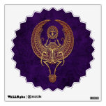 Winged Egyptian Scarab Beetle with Ankh on Purple Wall Decals
