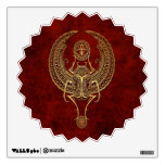 Winged Egyptian Scarab Beetle with Ankh on Red Wall Graphics