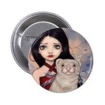 "Winged Ferret" Button