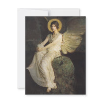Winged Figure Seated Upon a Rock by Abbott Thayer Custom Invitations