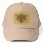 WINGED FLEUR DE LIS SKETCH GOLD 2500 TRUCKER HAT