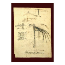 Winged Flying Machine Sketch by Leonardo da Vinci Personalized Invitations