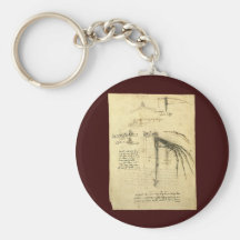 Winged Flying Machine Sketch by Leonardo da Vinci Key Chain