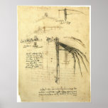 Winged Flying Machine Sketch by Leonardo da Vinci Print