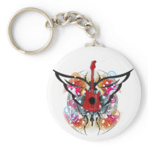 Winged Guitar keychains