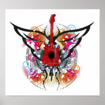 Winged Guitar poster posters