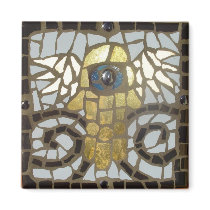 Winged Hamsa Gold with Blue Eye magnets