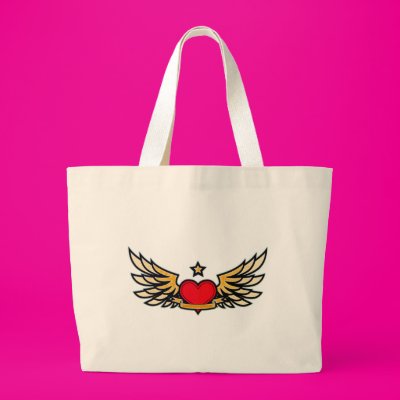 Winged Heart Canvas Bags Zazzle_bag Winged Heart Canvas Bags Zazzle_bag