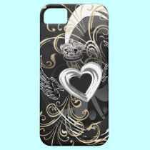 Winged Heart  Black & White iPhone 5 Case casemate cases